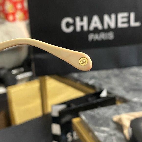 Chanel glass frame 3075 B c711 53/17 135 with big logos - Picture 3 of 10